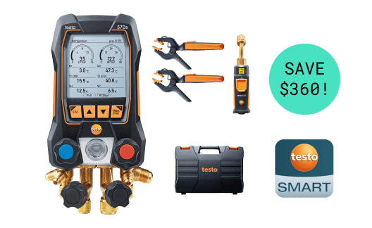 testo 570s Smart Vacuum Kit - Smart digital manifold with wireless
