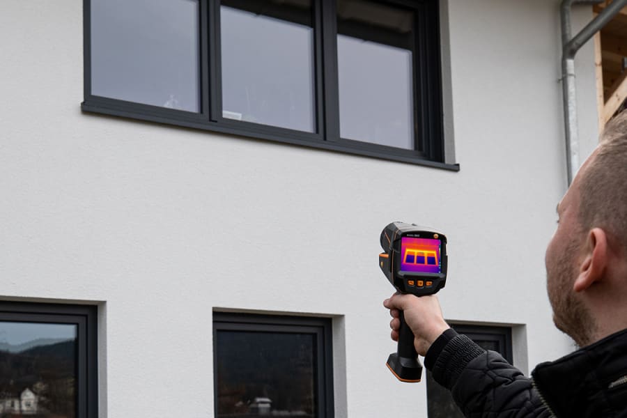 Thermografie an einem Haus