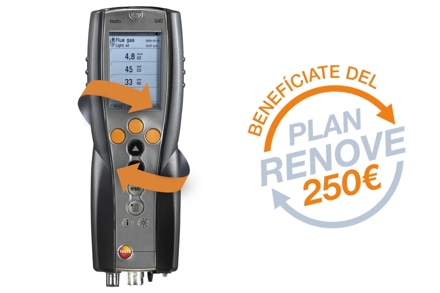 Plan renove del analizador de emisiones testo 340