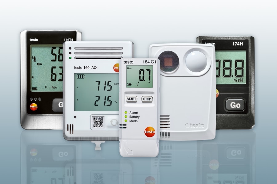 Datenlogger Erschütterung, Temperatur, Luftfeuchtigkeit, Druck, CO₂, CO, UV