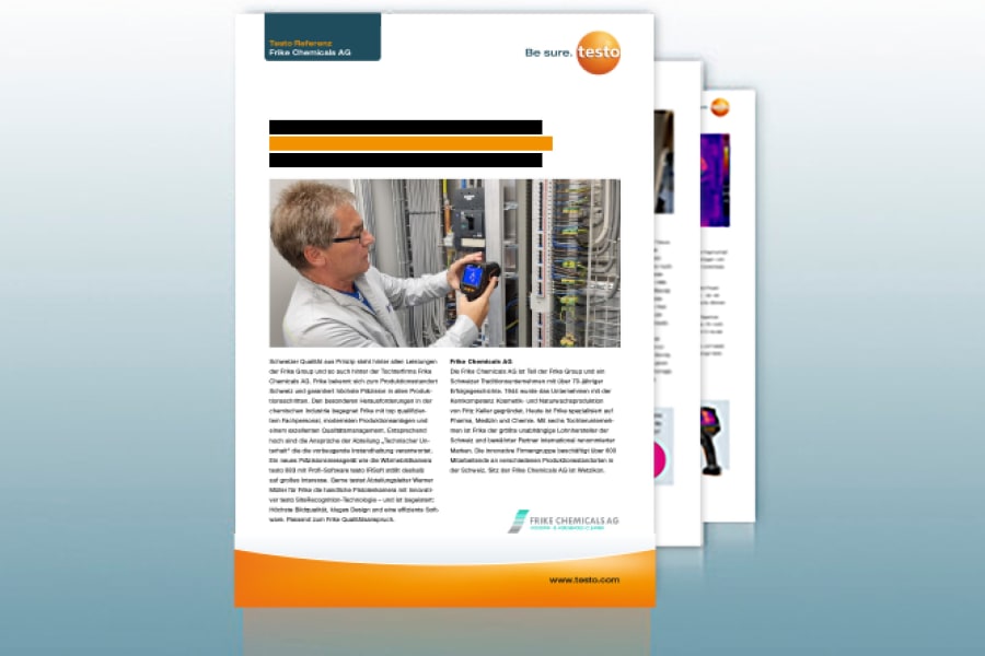 Reference report testo 883: Frike Chemicals AG
