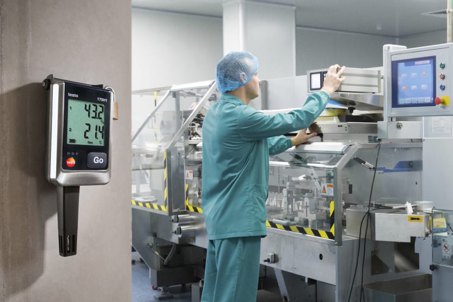 Datenlogger testo 175 H1 in der Pharmaproduktion