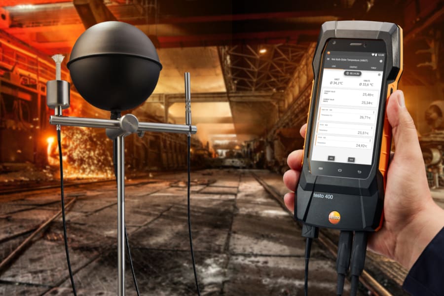 Valutazione dei luoghi di lavoro caldi con testo 400 e WBGT-kit