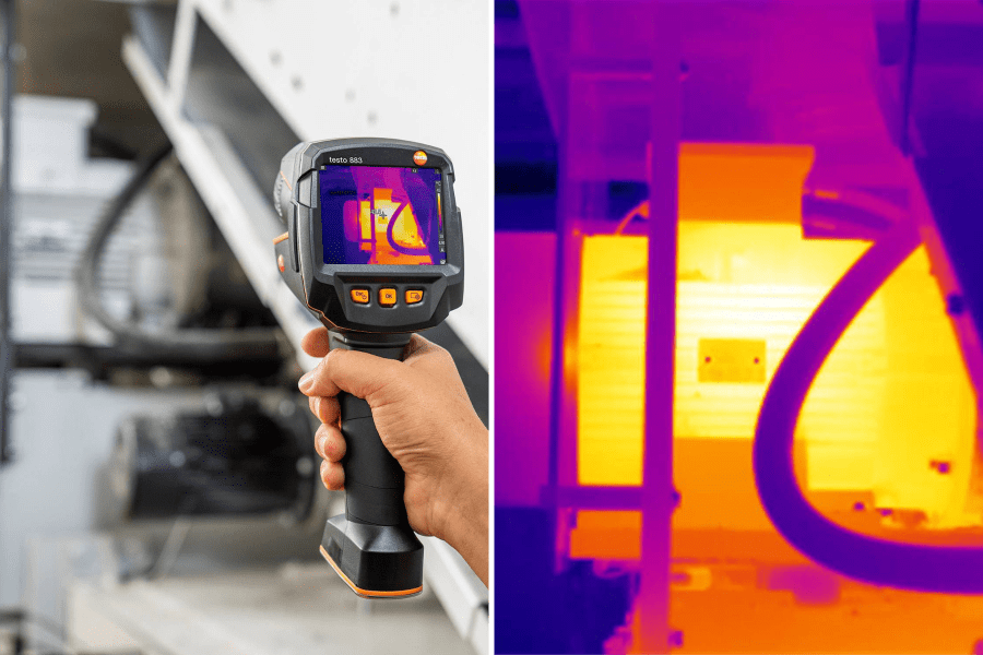 Checking engines with thermal imaging cameras