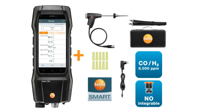Set analizador de combustión testo 300 con sonda compacta