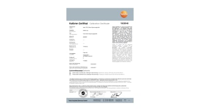 Certificado de calibraci&oacute;n ISO para el detector de tensi&oacute;n y corriente