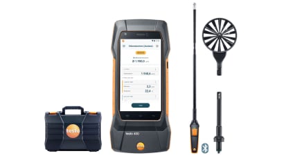Set de caudal testo 400 con sonda de molinete de 16 mm