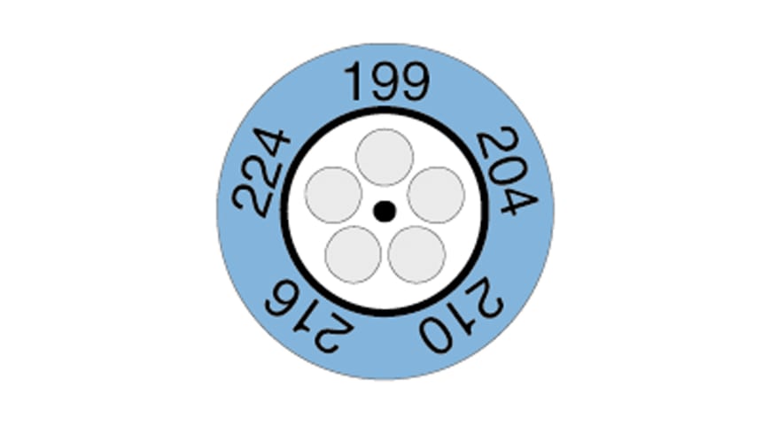 Indicador tipo reloj testoterm de 199 a 224 grados