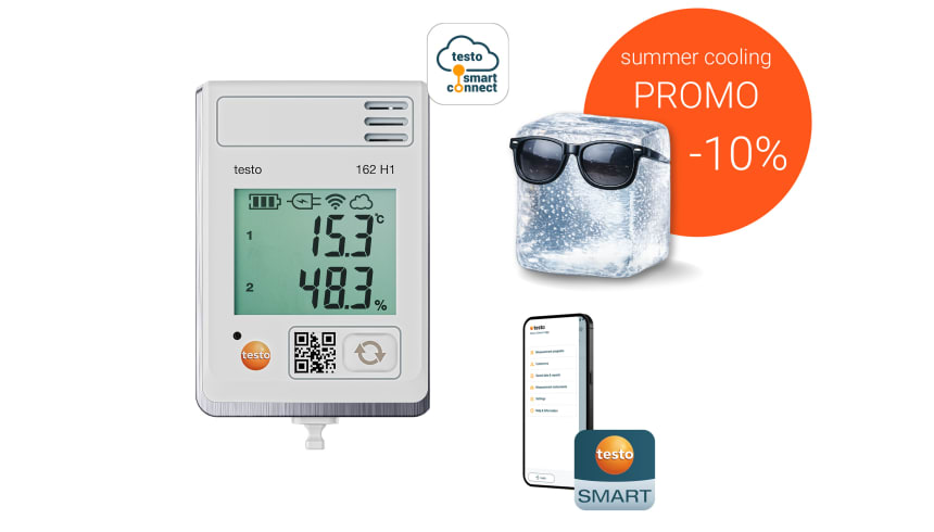 Data logger WiFi de humedad y temperatura testo 162 H1 en promción