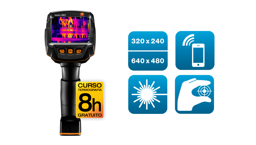 C&aacute;mara termogr&aacute;fica testo 883-1 con curso de 8 horas gratuito