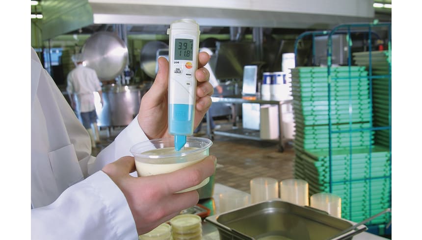 Medici&oacute;n de pH en producci&oacute;n alimentaria con el testo 206