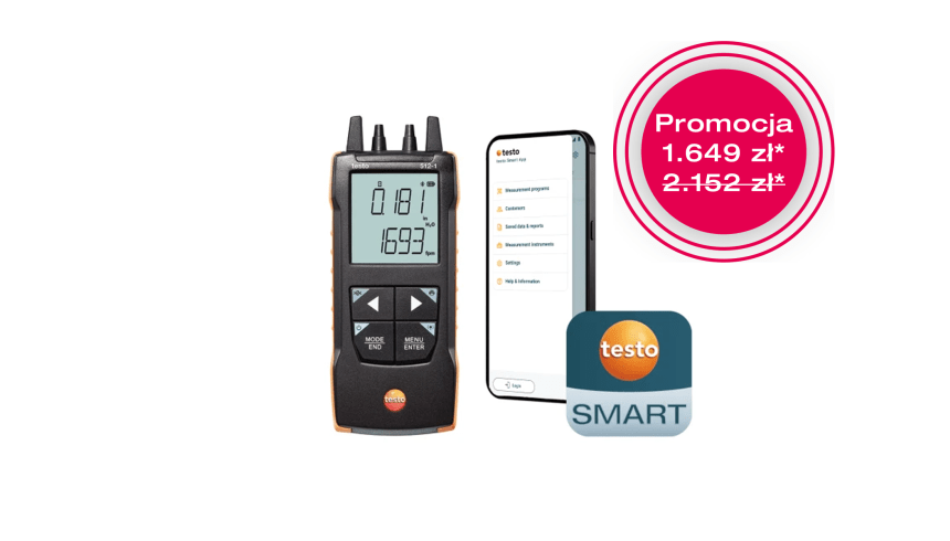 testo 512-1 Cyfrowy przyrząd do pomiaru r&oacute;żnicy ciśnień 