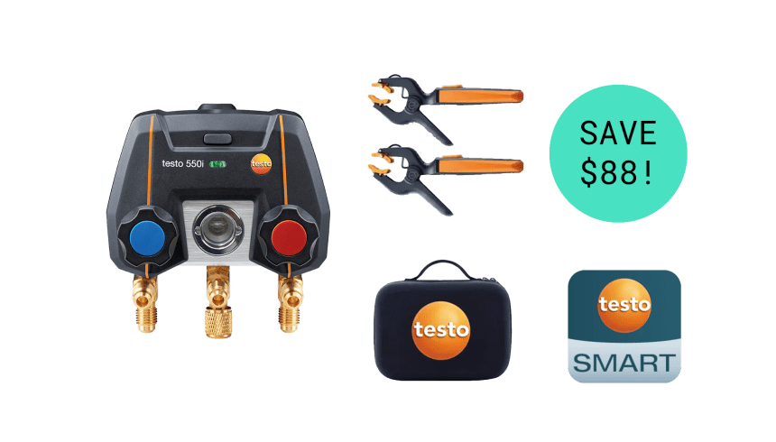 testo 550i Smart Kit – App-controlled digital manifold with