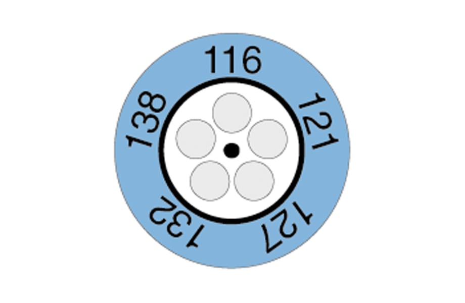 Indicador tipo reloj testoterm de 116 a 138 grados