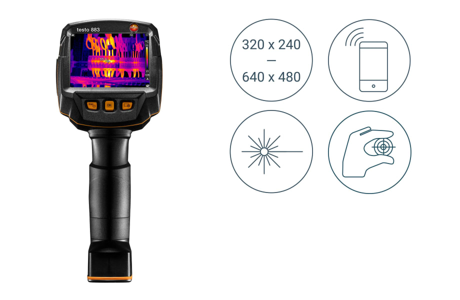 新リンパ療法サーモファイヤープロ..No.2 testo 883-2 赤外線サーモグラフィ (広角レンズ 42°), 320 x 240