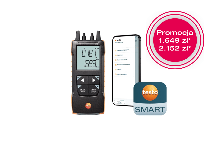 testo 512-1 Cyfrowy przyrząd do pomiaru r&oacute;żnicy ciśnień 
