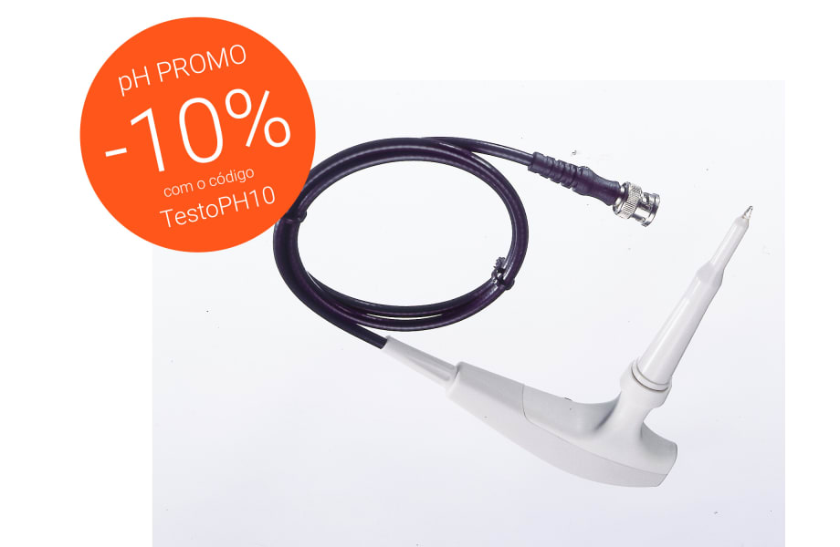 El&eacute;trodo de pH para alimentos sem sensor de temperatura, em promo&ccedil;&atilde;o