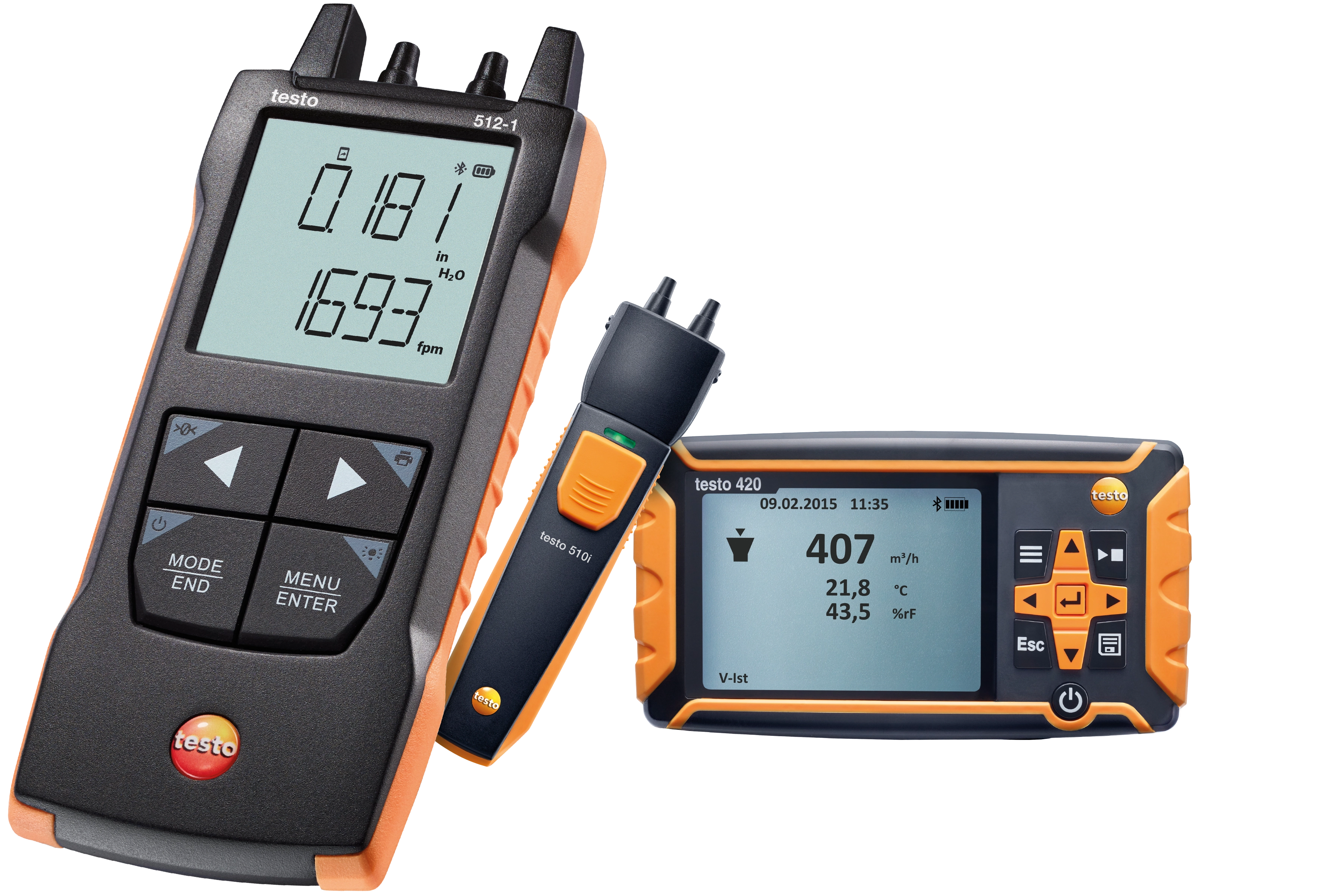 Handheld Air Pressure Meter for Differential and Absolute Air Pressures